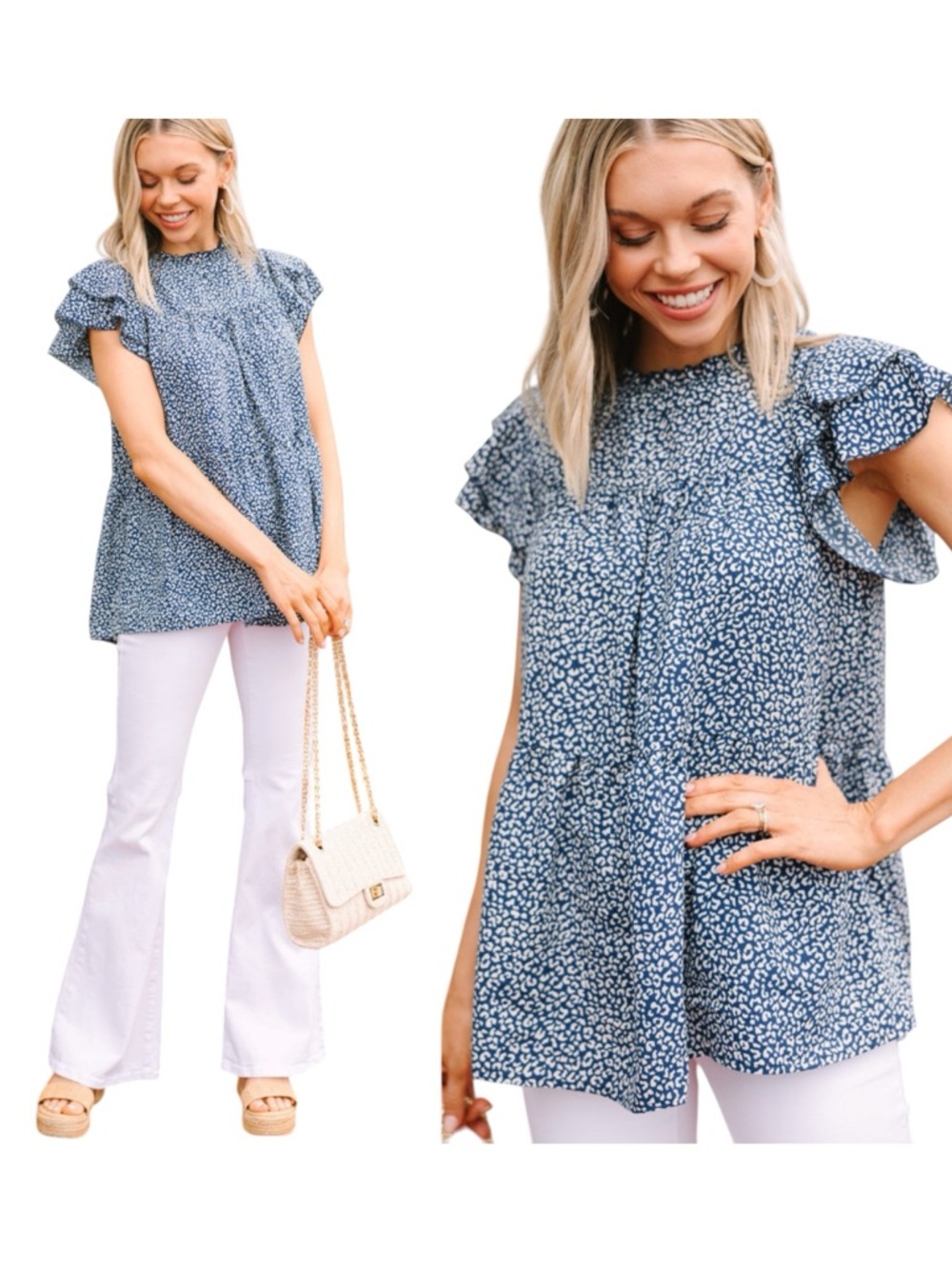 JODIFL Ruffle-Sleeve Blouse